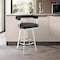 Armen Living Nolagam Swivel Bar Stool in Brushed Stainless Steel with Black Faux Leather 840254335660 - alternate 4